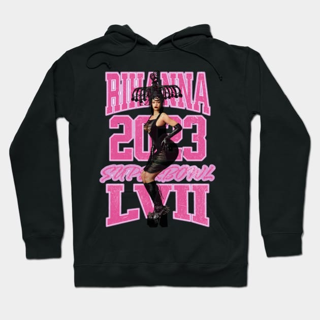 Rihanna Superbowl Super Bowl LVII Rihanna Halftime Show Hoodie by Herky